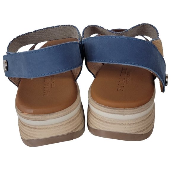 Paula Urban Nabuk Sandal Tan & Marino Blue Size 9.5 4-8443 NIB - Picture 4 of 4